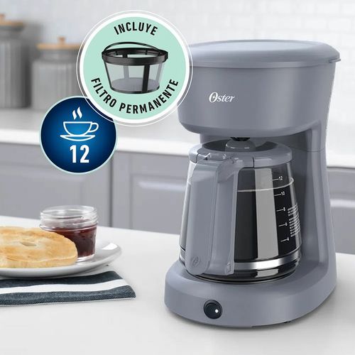Cafetera Oster de Filtro Permanente 12 tazas BVSTDCS12G