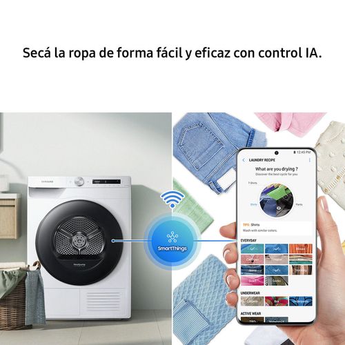 Secarropas Samsung 9 Kg Control con IA Heat Pump Inverter DV90T