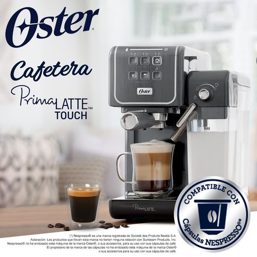 Cafetera Espresso Oster PrimaLatte Touch 3 en 1 Nespresso Comp