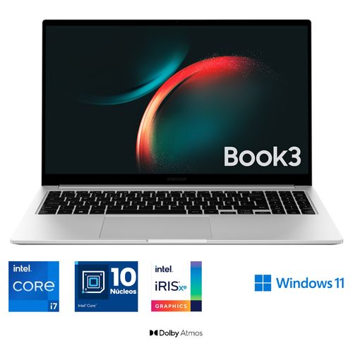 Notebook Samsung Galaxy Book3 Intel i7 16 GB 512 GB 15.6