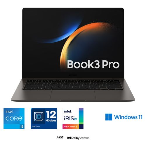 Notebook Samsung Galaxy Book3 Pro Intel i5 Amoled 3K 14