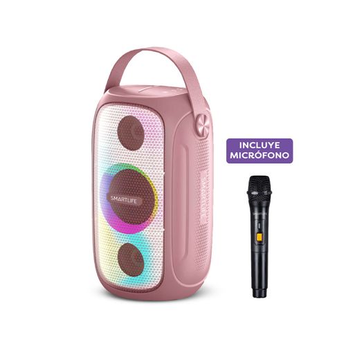 Parlante Bluetooth Smartlife Portatil IPX5 55W TWS RGB Rosa