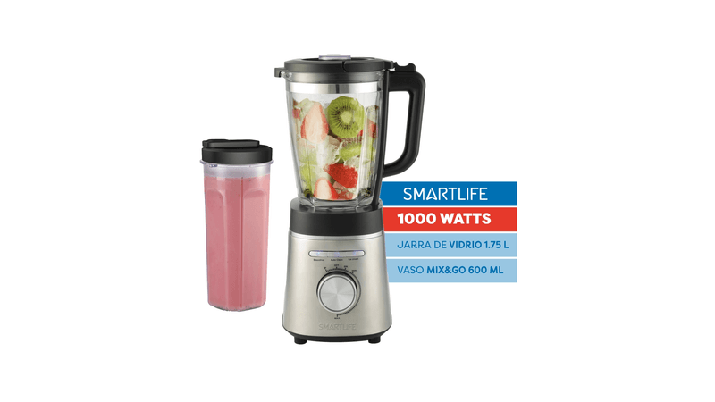 Licuadora con Vaso Mix Go 1,75 Litros Jarra Vidrio Pica Hielo