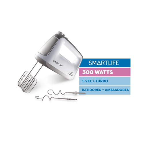 Batidora de mano Smartlife 5 Velocid/Turbo Amasadores 300W