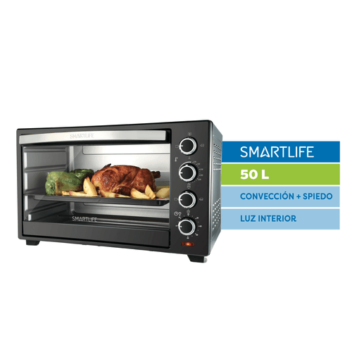 Horno Electrico Smartlife Conveccion Spiedo 50L 6 Funciones