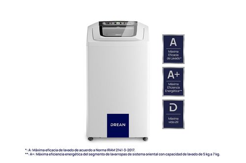 Lavarropas Automatico Carga Superior Drean 6.5KG 800RPM Neo Fuzzy 658 B Blanco