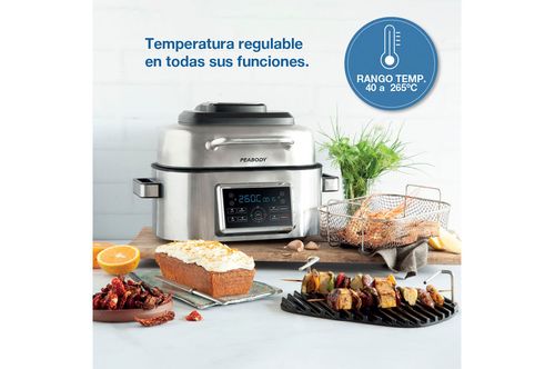 Freidora sin Aceite Peabody PE-AFG01X con Grill 6Lts