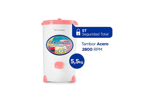 Secarropas Centrifugo HTS 5501 Columbia Rosa 5.5Kg