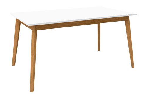 Mesa artica 1,50 roble/blanca pergamino muebles