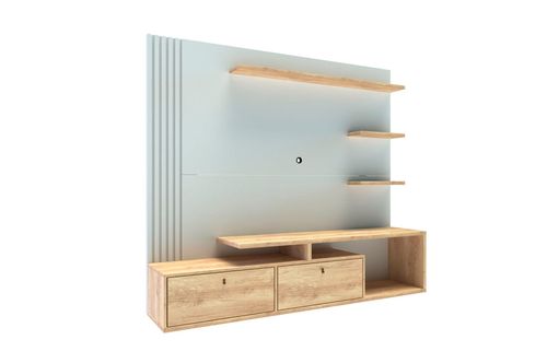 Home Suspenso Varillado TV 50 Delos DRO03 1,80M Roble Blanco