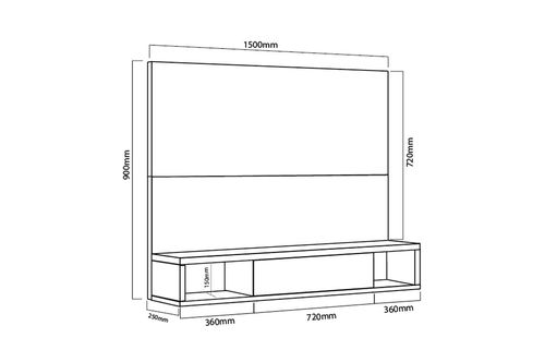 Panel TV 55” Boston Delos DL842 1,50M Roble Nebraska