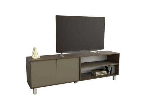 Mesa TV 75” Tables 4100 2 Puertas 1.80 Mts Nogal Gris