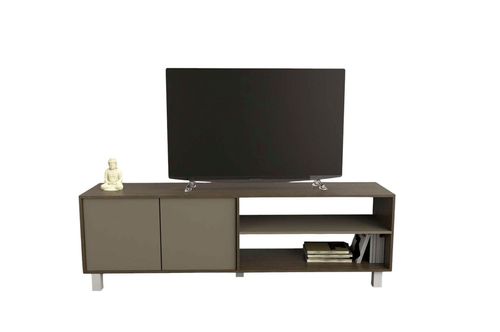 Mesa TV 75” Tables 4100 2 Puertas 1.80 Mts Nogal Gris
