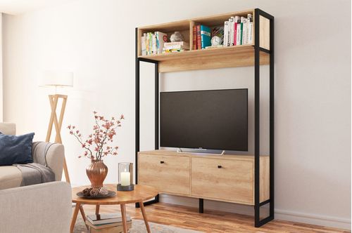 Modular Steel TV 50” Delos DST06 1,30M Roble Nebraska Natural