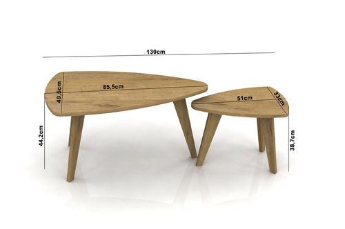 SET 2 MESA DE LIVING ROBLE MUEBLES GACELA