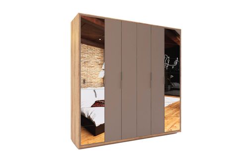 Ropero Dúo Delos DUO02 6 Puertas 2,20M Roble Nebraska Gris