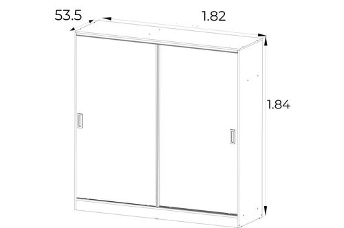Placard Corrediza Suave 3151 Venecia 1.82x1.84mts Orlandi