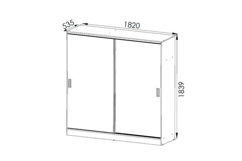 Placard Corredizo Suave Orlandi 3152 182x184 cm Jacaranda