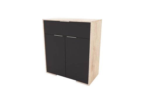 Comoda Dúo Delos DLD03 1 Cajón 2 Puertas Pino Gris Sombra