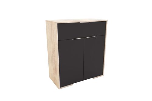 Comoda Dúo Delos DLD03 1 Cajón 2 Puertas Pino Gris Sombra