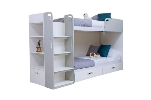 Cucheta Gio Pergamino Muebles 1 Plaza 3 Caj Blanco Gris