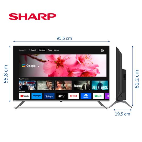Smart TV LED 43" Full HD SHARP GOOGLE TV 2T-C43FG6L