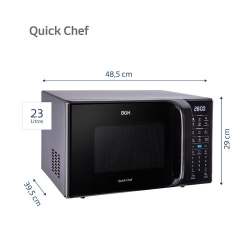 Microondas BGH Eco Negro Digital 23 Litros B223DN20I