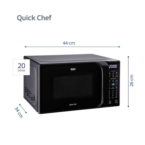 Microondas BGH Eco Negro Digital 20 Litros B120DN20I