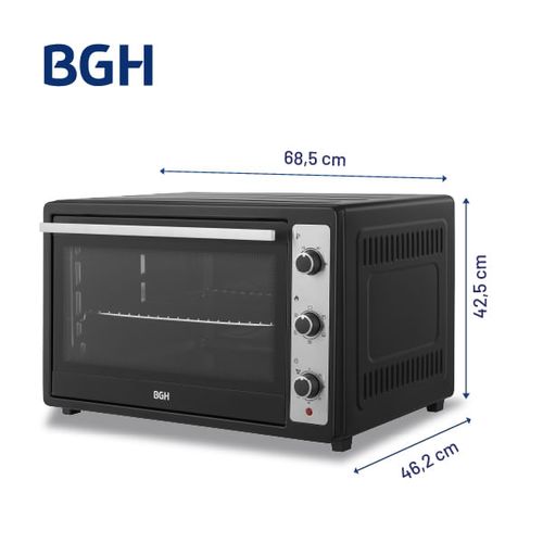 Horno Eléctrico BGH 80 Litros Mecánico Negro BHE80M25I