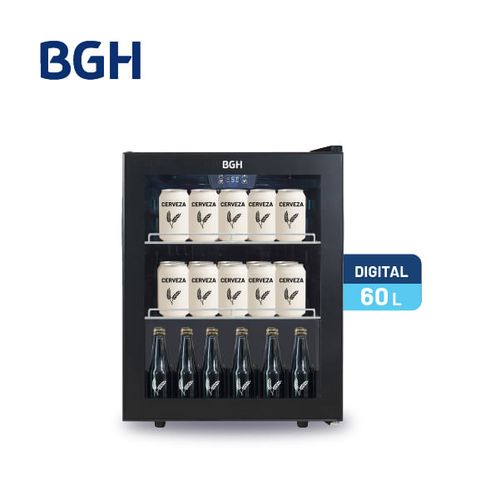 Frigobar Cervecero BGH 60L Display Digital Negro