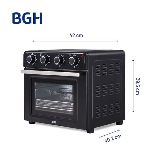Horno Eléctrico con Airfryer BGH Mecánico Negro 30 Litros BHE30FN25T