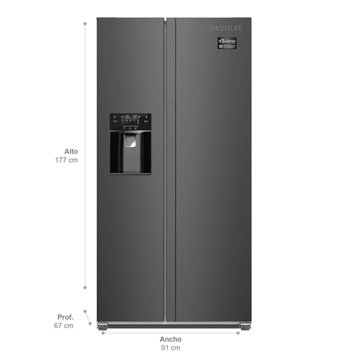 Heladera Side by Side Smartlife SBS690SDI No Frost Digit Inverter 547L