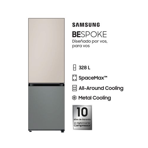 Heladera Samsung Bespoke 328LTS Mixed Satin Beige-Gray