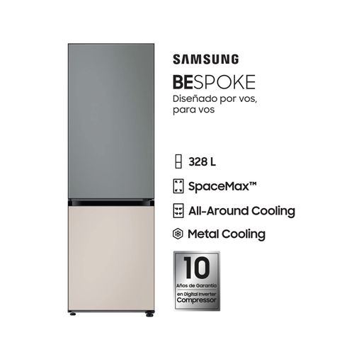 Heladera Samsung Bespoke 328LTS Mixed Satin Gray-Beige