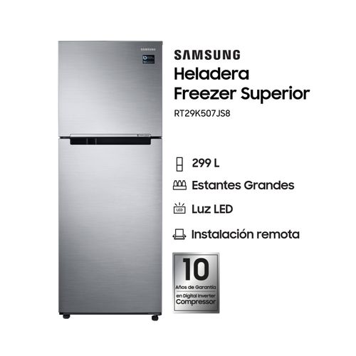 Heladera Samsung RT29 290LTS Silver Top Mount