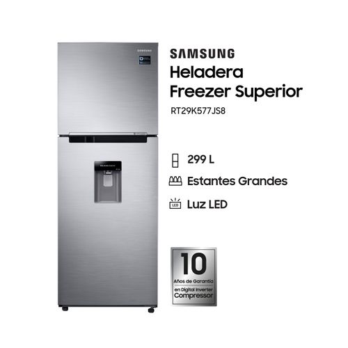 Heladera Samsung Freezer Inverter Twin 299 L Dispenser Inoxidable