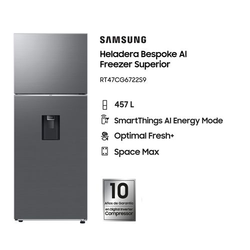 Heladera Samsung RT47CG6722S9 Inverter 462L Inox Dispenser