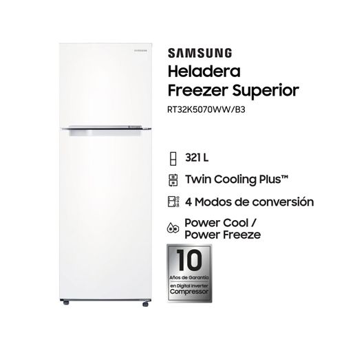 Heladera Samsung Freezer No Frost Flex Inverter 321 L White