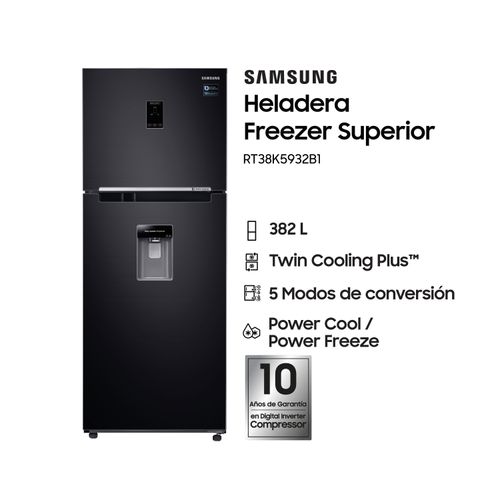 Heladera Samsung RT38K5932B1 Black con Dispenser 382L