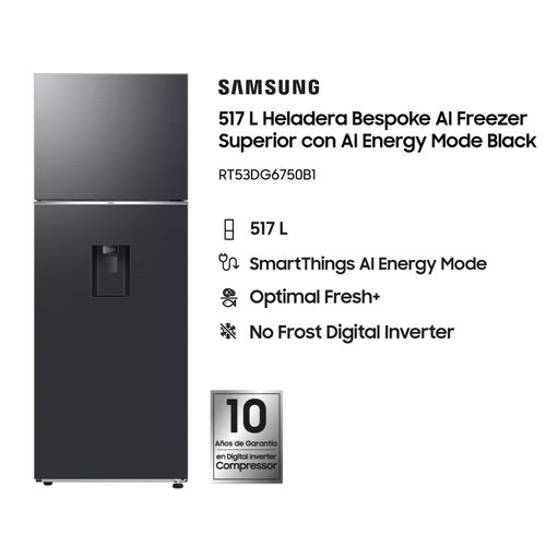 Heladera Samsung RT53 - 536LTS Black Dispenser