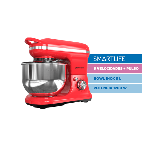 Batidora Planetaria Digital Smartlife SL-SM030R 1200W Roja